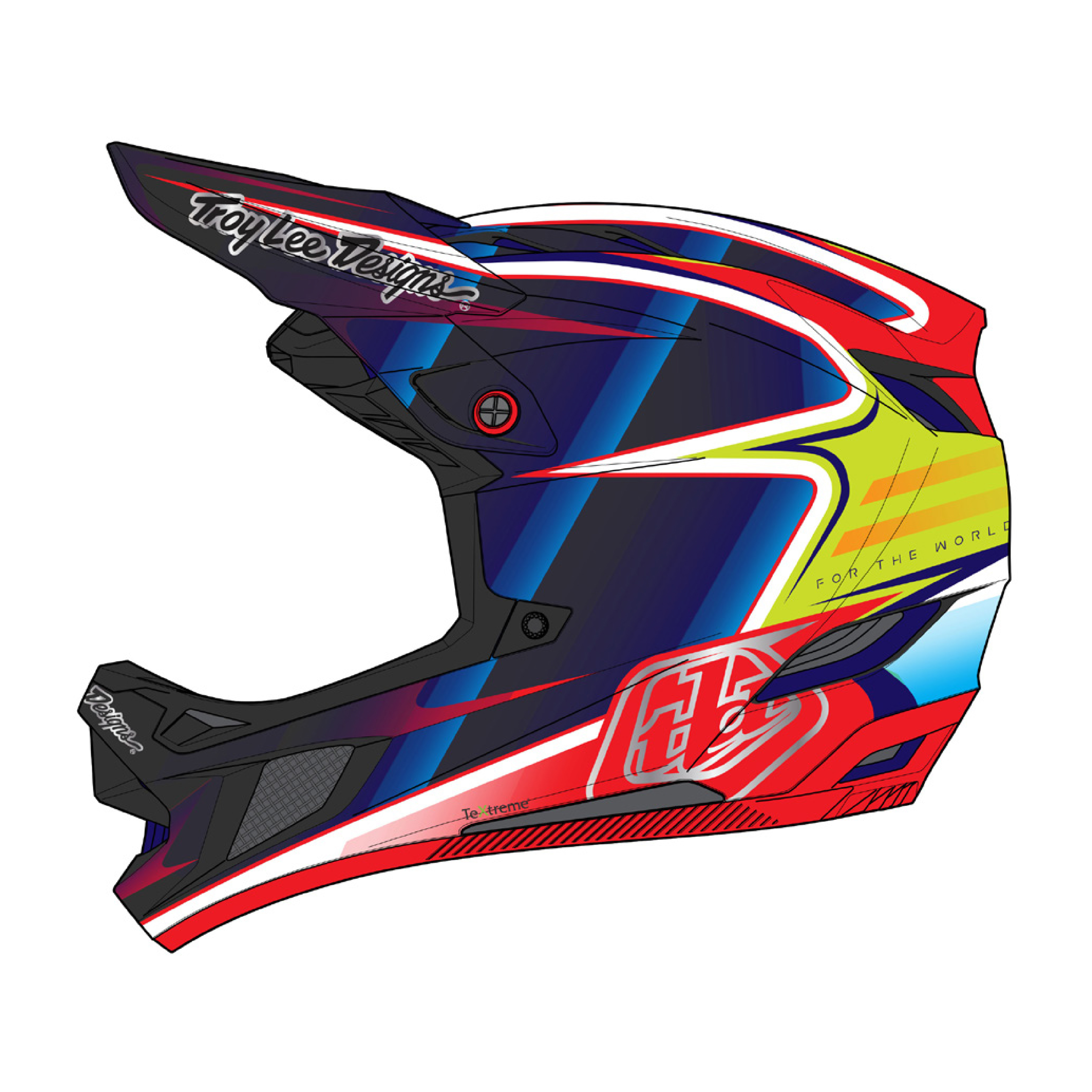 트로이리디자인 D4 카본 헬멧 (라인 블랙/레드)