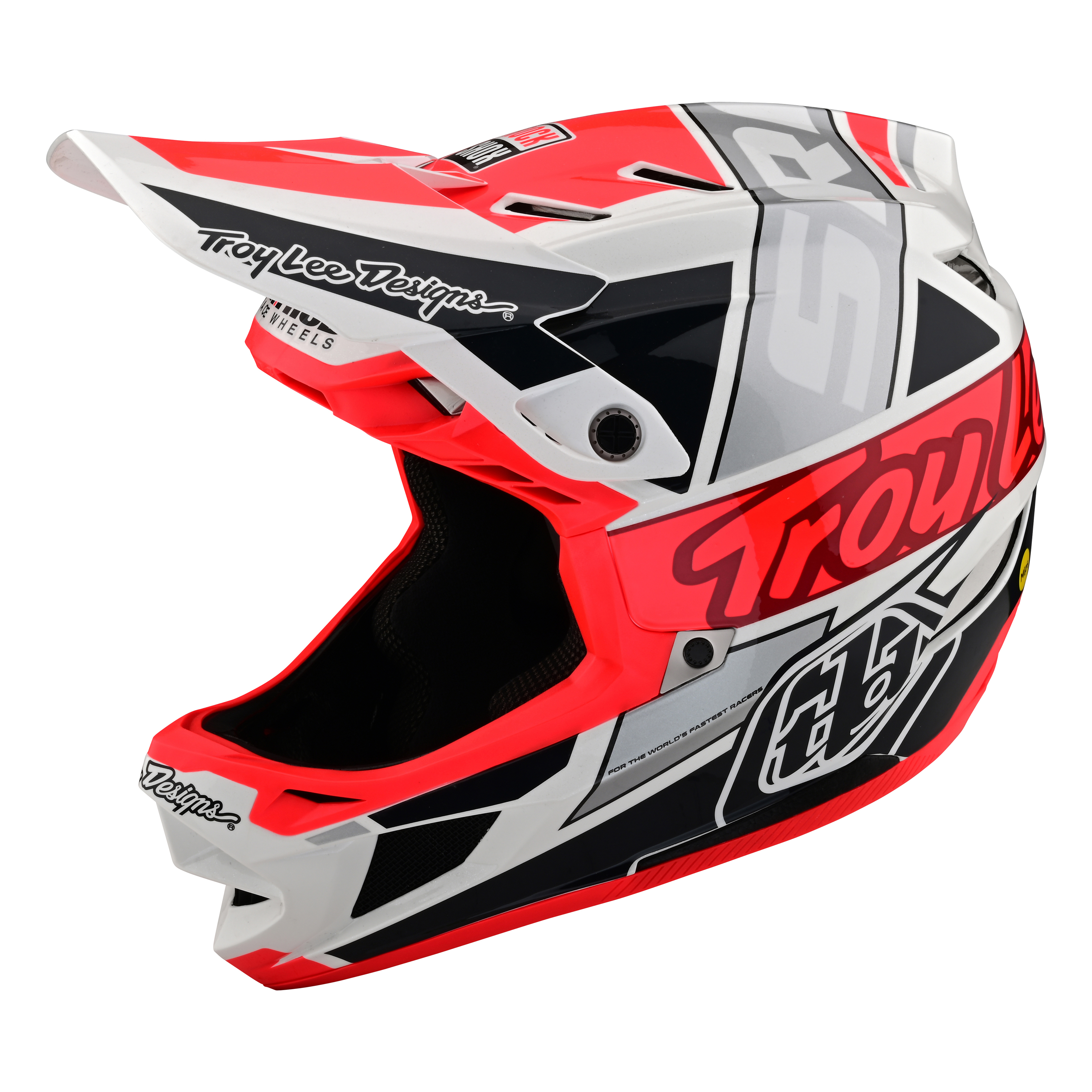 트로이리디자인 D4 콤포지트 헬멧 (팀 슬램 화이트/글로 레드)